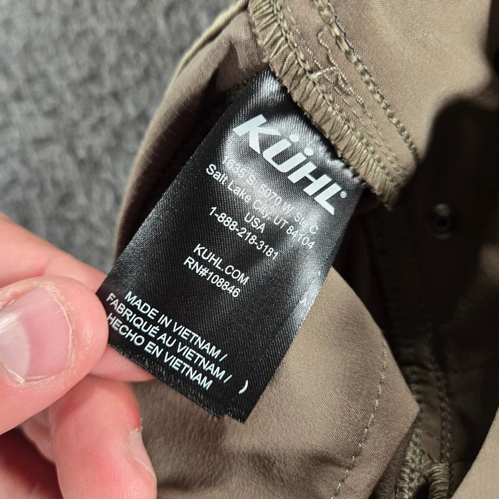 KUHL Silencr Kargo Shorts Mens 32 Brown Softshell Hiking Outdoor Gorpcore